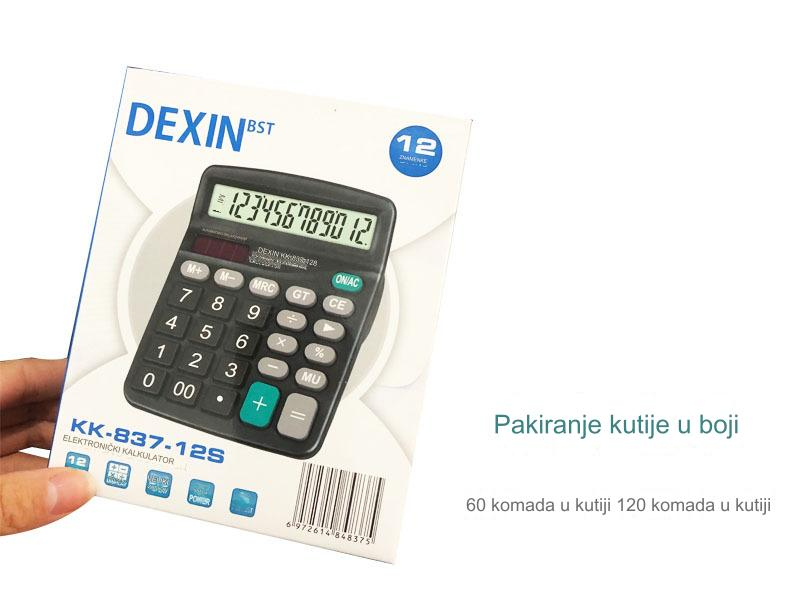 Kalkulator na solarni pogon sa velikim ekranom i dvostrukim izvorom napajanja (solarni i rezervna baterija) - VFD ekran, 12-znamenkasti visoke preciznosti, funkcije memorije, automatsko isključivanje i izračun promene jednim dodirom za finansijsku računovodstvo, kancelariju, školu, inženjering