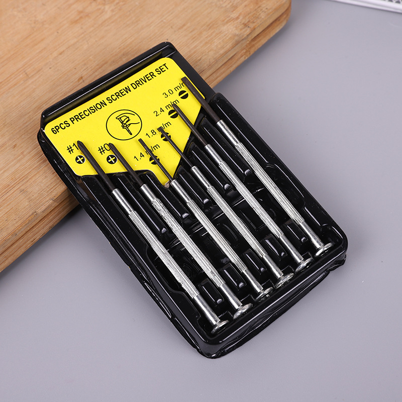 Mini set ravnih i Phillips odvijača sa malim vrhom - Set alata za teške popravke, pogodan za satove, telefone, elektroniku, pametne satove, tablete, kućne DIY projekte - Plastika/Metal