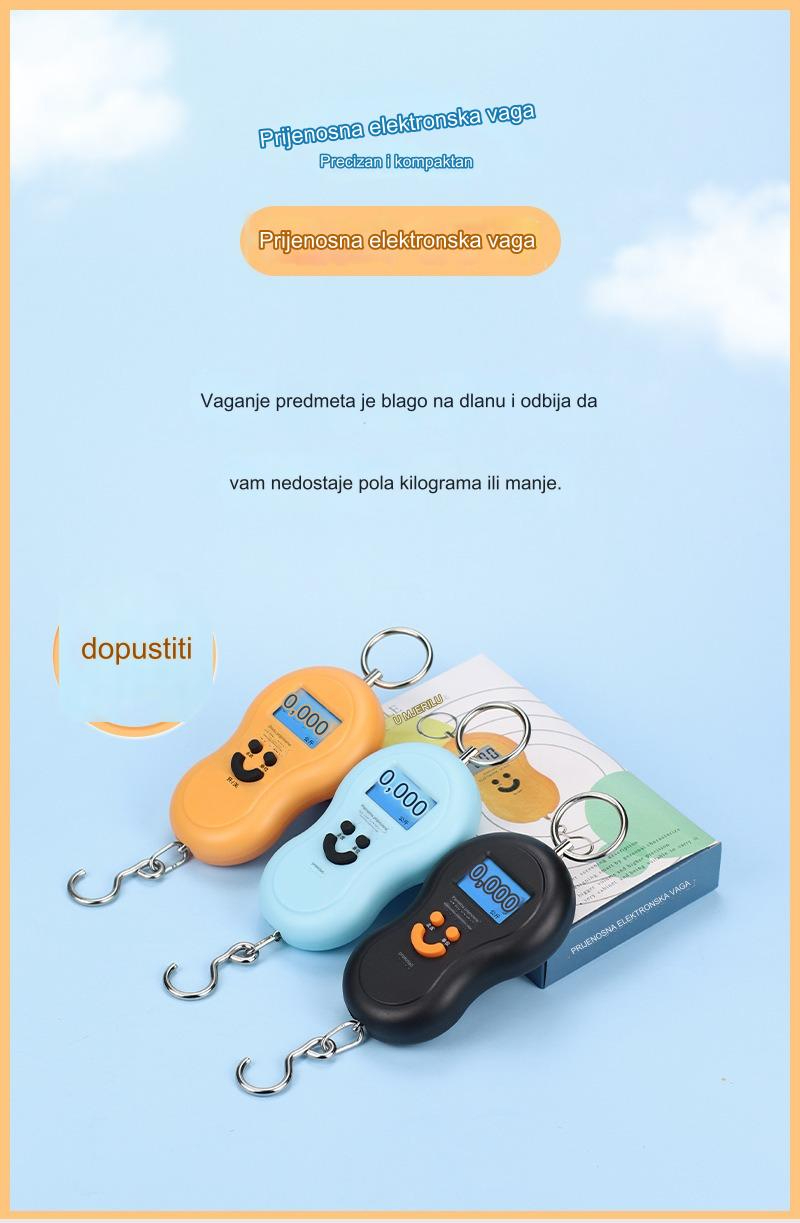 50kg/110lbs Digitalna Ručna Elektronska Vaga sa Kukom - Prenosiva Kuhinjska Vaga sa LCD Ekranom, Funkcijom Tare & Zadržavanje, Konverzija Jedinica (kg/lbs/oz/g/ml), Napajanje na Baterije (Baterije Nisu Uključene) za Kuću, Putovanja, Kampovanje, Prtljag, Namirnice