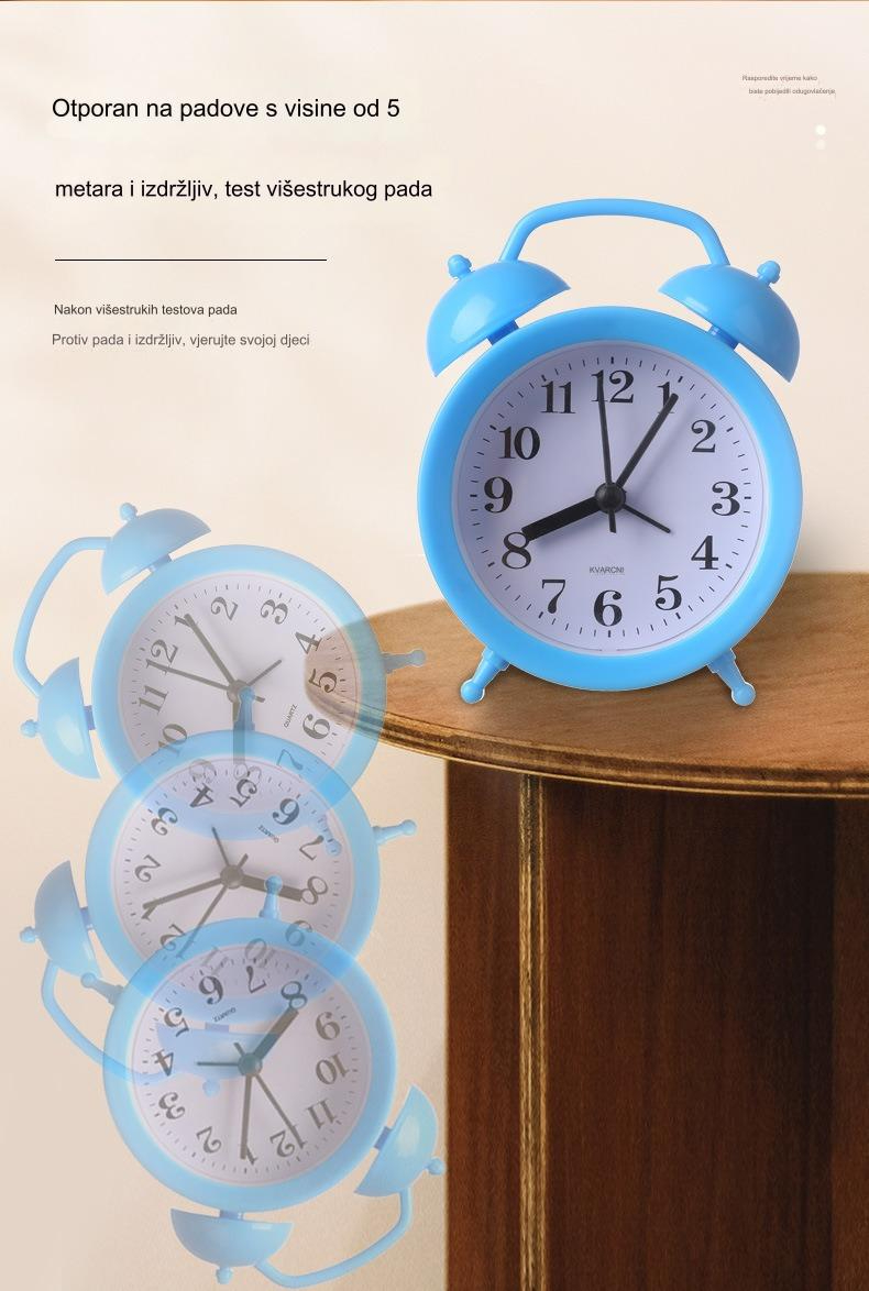 Simpatičan mali budilnik za učenike, stoni i noćni sat sa glasnim zvukom za savršeno jutro