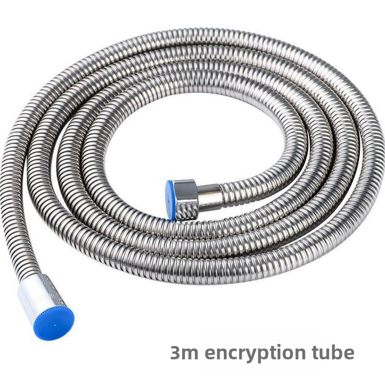 1,5m/2m/3m Fleksibilna Nehrđajuća Čelična Cev za Tuš sa Otpornom Hromiranom Glavom za Prskanje - Korozijski Otporna Cev za Kupatilo (Pogodna za Montažu u Kadi/Tušu)
