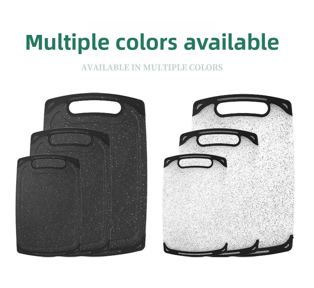 Set dasaka za sečenje od pšenične slame, pogodan za povrće i voće - Plastična daska više veličina sa protivkliznom drškom i dubokim žlebovima za sok, bezbedna za direktnu upotrebu, higijenska daska, za kućnu ili komercijalnu upotrebu