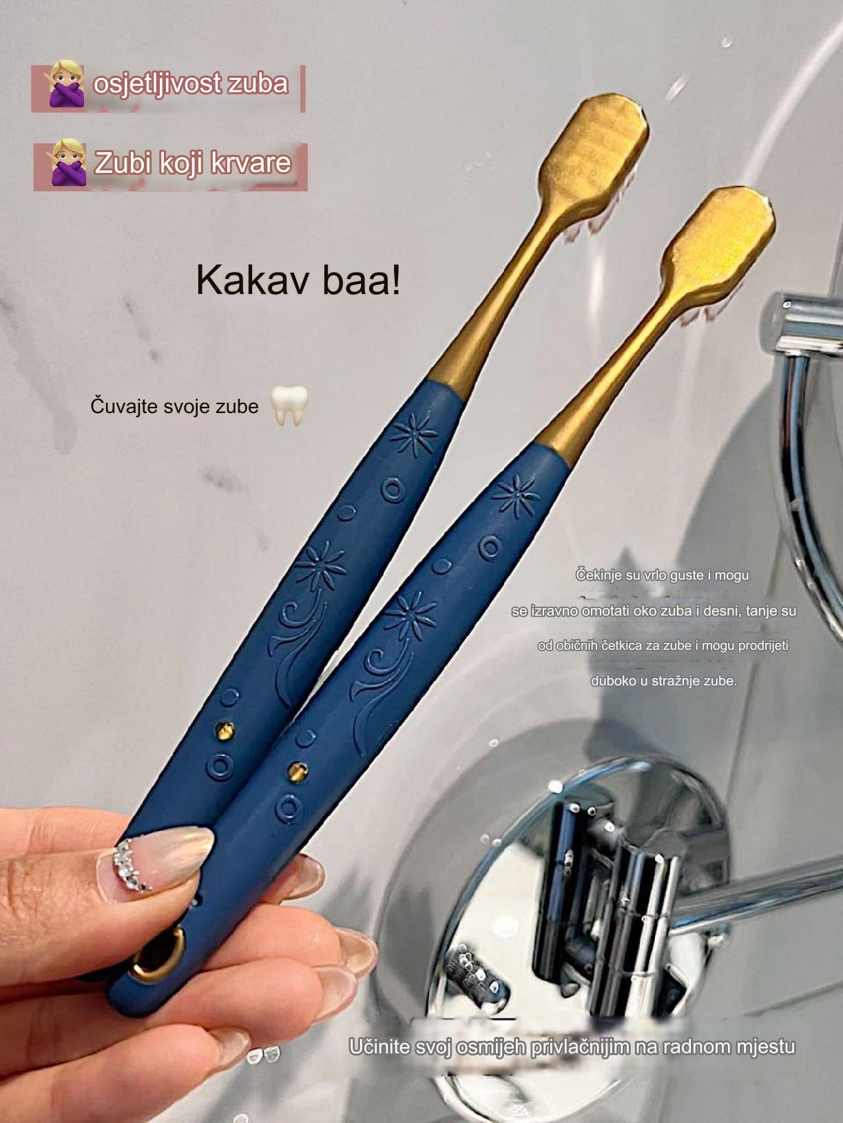 6 komada mekih četkica za zube za parove | Široka glava za veću udobnost, ABS plastična drška, mikro vlakna