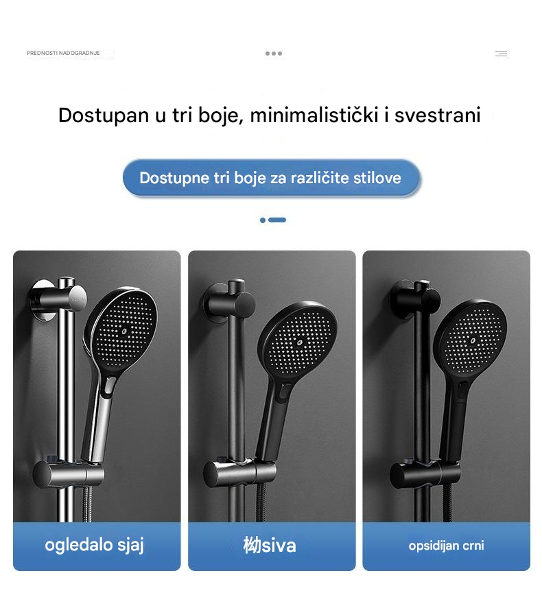 Podesivi nosač za montažu tuša od nerđajućeg čelika - Instalacija bez bušenja, rotirajući 360°, izdržljivi držač glave tuša za kupatilo sa postavljanjem bez alata, kompatibilan sa tuš glavama za kišu, moderan dizajn za jednostavnu instalaciju i održavanje (bez šrafova)