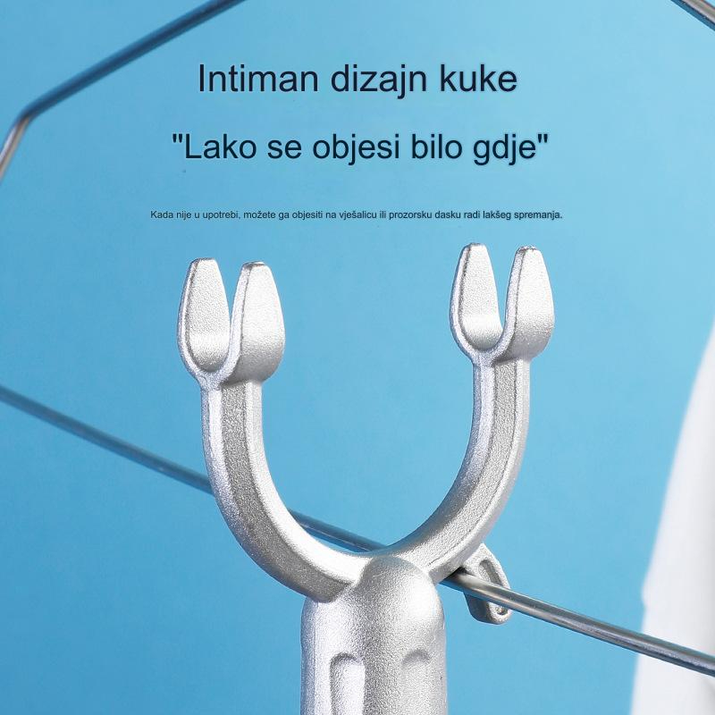 Podesivi čelični stalak za sušenje veša sa pojačanim vešalicama - Samostojeći stalak za veš i sušilicu, pogodan za kućnu upotrebu, štedi prostor, organizator za orman, stalak za sušenje