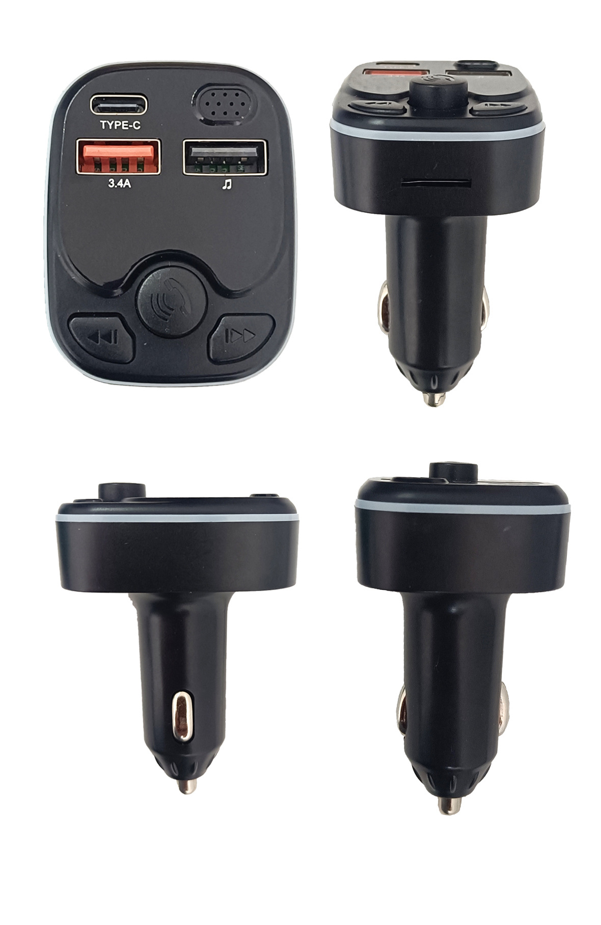 Auto MP3 Plejer sa Hands-Free Pozivima, FM Predajnikom, Upaljačem, Utorom za Memorijsku Karticu & Punjačem za Pametne Telefone/Tablete - Kompatibilan sa Utičnicom za Upaljač (Bez Spoljnog Napajanja)