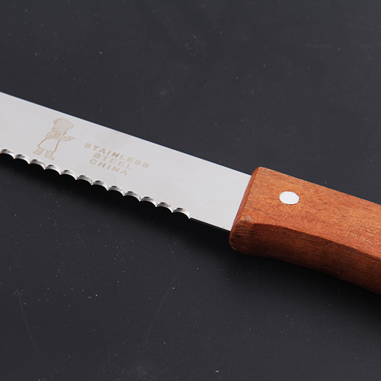 Profesionalni nož za hleb i torte od nerđajućeg čelika sa nazubljenom oštricom i ergonomskom drvenom drškom - 20.32cm/25.4cm/30.48cm, sa finim zupcima i sjajnom oštricom za pečenje, sečenje torti, peciva, mesa, sira - Izdržljiv kuhinjski alat za kućnu i komercijalnu upotrebu, dizajn koji se lako čisti