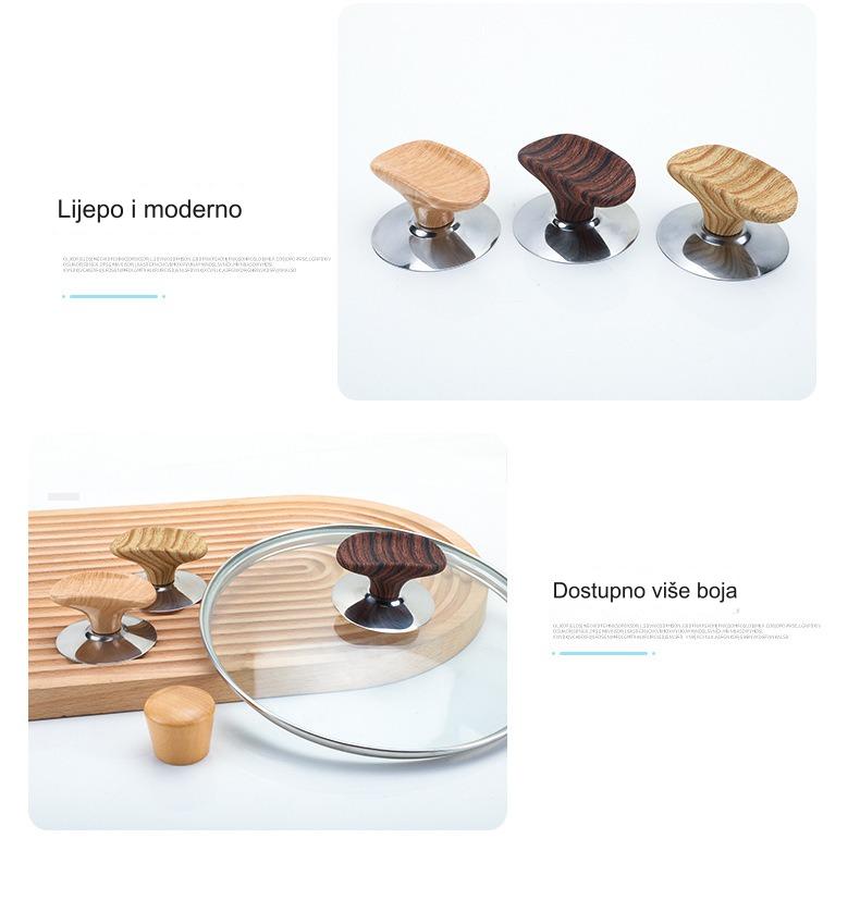 Izdržljiv i otporan na toplotu set alata za jaja sa drvenom drškom i univerzalnim poklopcem | Aluminijumski materijal, pogodan za kontakt