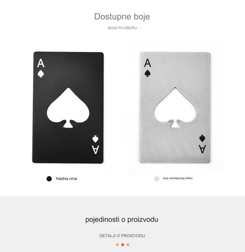 Aker za flaše/limenke od nerđajućeg čelika u obliku Dama Pik - Izdržljivi višenamenski otvarač sa elegantnim dizajnom karte, kompaktan i prenosiv za kuću, žurke, barove - Trajan i otporan na rđu za flaše spade, sode, piva, vina - Idealan za poker večeri i E