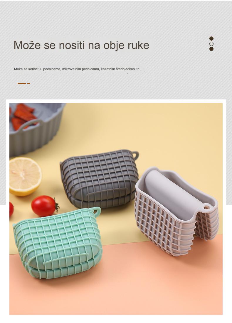 Rukavice za rernu otporne na toplotu sa neklizajućim silikonskim rešetkama | Silikonski materijal, isključivo ručno pranje za pečenje i kuvanje