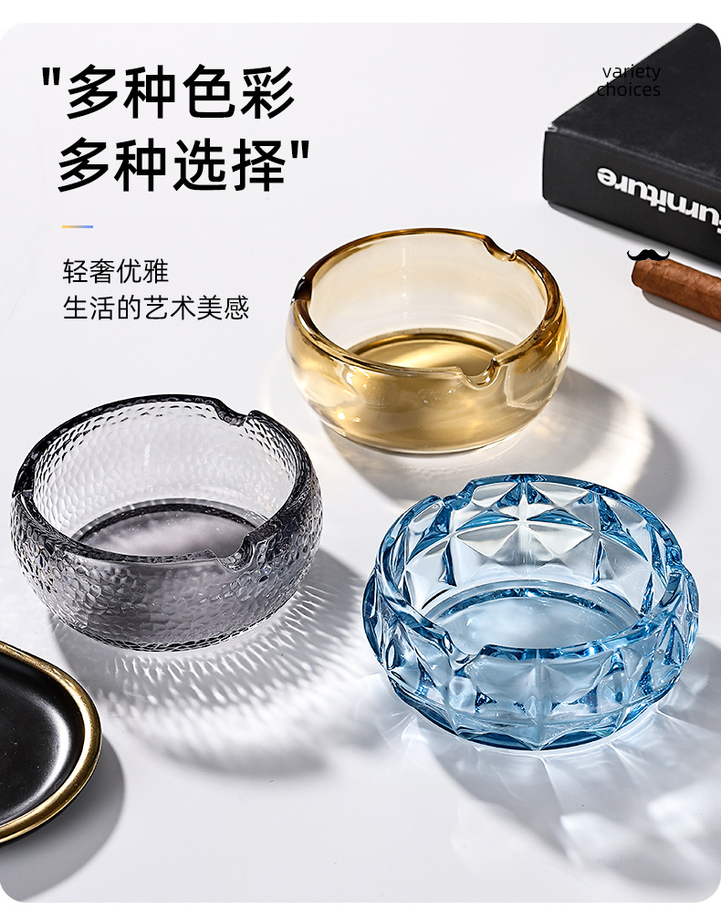 Luksuzna Moderna Pepeljara - Zadebljani Izdržljivi Dizajn Poput Stakla sa Poklopcem sa Zlatnim Rubom & Osnovom Otpornom na Prosipanje, Elegantna Providna Zlatna - Idealna za Kuću, Hotel, KTV, Kancelariju, Bar - Izdržljivi Držač za Cigarete & Cigare, Površina Otporna na Grebanje