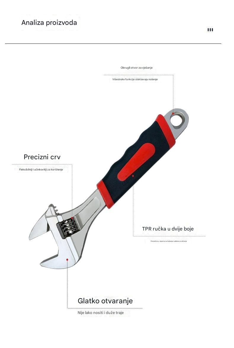 Profesionalni teški račni ključ sa 6-točkastim nastavkom - 1/4