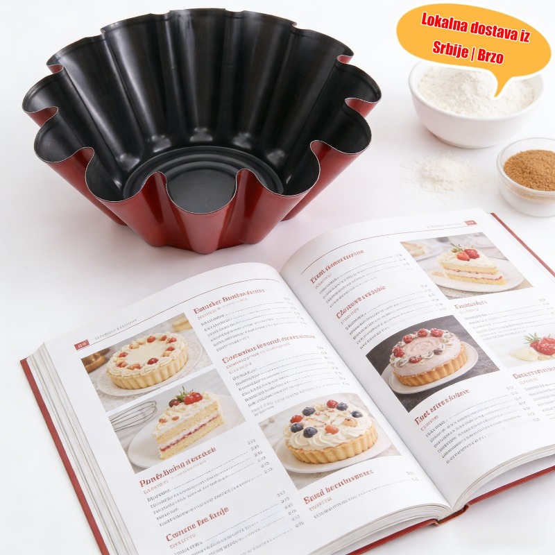 Kalup za tortu u obliku lotosovog cveta, nelepljivi ugljenični pleh za pečenje sa žlebovima, pogodan za svadbene torte, pitu od jabuka i šifon deserte - Kalupi u obliku latica, premaz za lako čišćenje, za praznične zabave i peciva