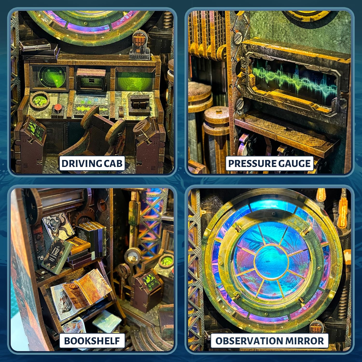 Kompleti za kutak za knjige za odrasle - Napravite svoj vlastiti minijaturni umetak za policu za knjige sa LED osvetljenjem, maštoviti kompleti za izradu knjižnog kutka, dekoracija sobe za fantazijsku tavern dioramu, savršen poklon za ljubitelje knjiga, kutak čuda i knjiga.