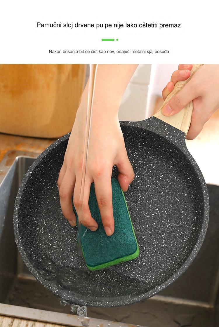 Dvostruka Kompresovana Drvena Pulpa & Krpa za Ribanje - Izdržljiva Sunđerasta Krpa od Prirodnih Vlakana koja Ne Grebe, Zelena/Kodirana u Boji, Visoka Moć Upijanja za Pranje Sudova, Čišćenje Kuhinje & Domaćinstva, Trajna Sunđerasta Krpa za Višekratnu Upotrebu (Renewable, ), Sunđer za Pranje Sudova