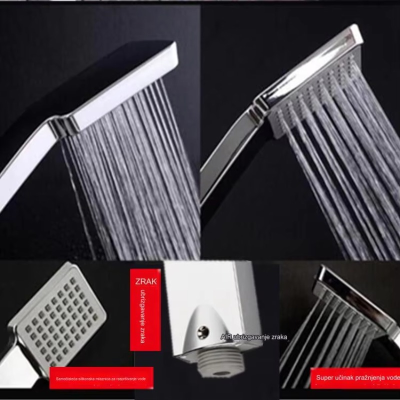 Ručni tuš sistem od nerđajućeg čelika sa produžnom ručkom i nosačem | Montaža na zid, tip montaže za kačenje