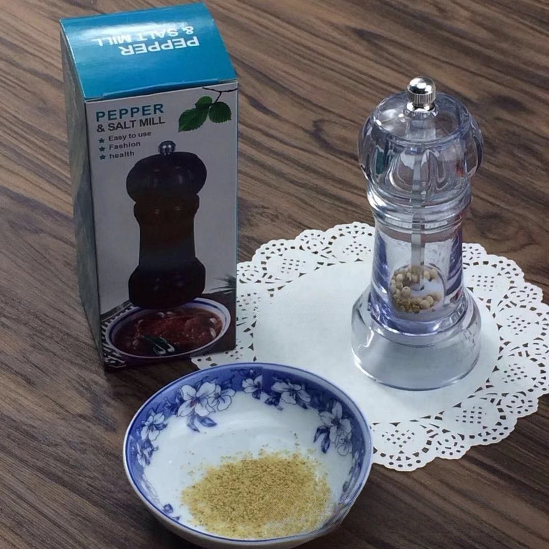 Ručni mlin za biber i začine - Izdržljiv mlin sa kućištem, ručno upravljanje za so, biber, začinsko bilje, pasulj - Višenamenski kuhinjski, bez potrebe za baterijama, izdržljiv mlin za začine