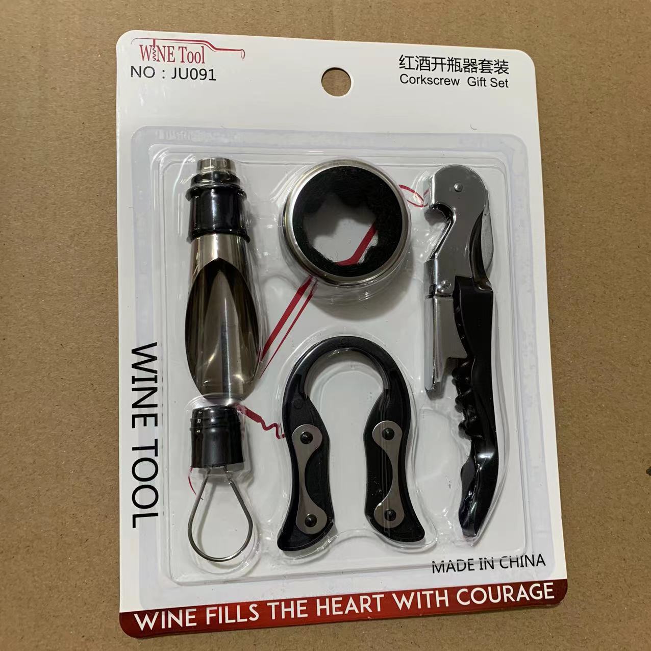 5 komada Premium Set Pribora za Vino - Čepovi za Vinske Flaše od Nerđajućeg Čelika sa Ergonomskim Drškama, Magnetnim Zatvaranjem i Sigurnim Hvatom - Idealno za Ljubitelje Vina