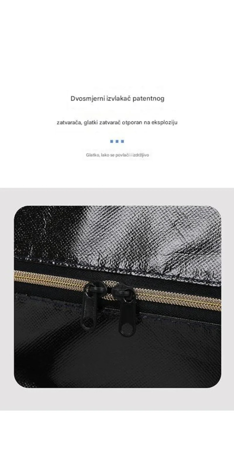 Velika vodootporna torba od netkanog materijala sa rajsferšlusom i prenosivom ručkom - Izdržljiva ovalna torba za selidbu, knjige, odeću, sezonske stvari - Trajna prenosiva kutija za putovanja, pakovanje (Kompatibilna sa)