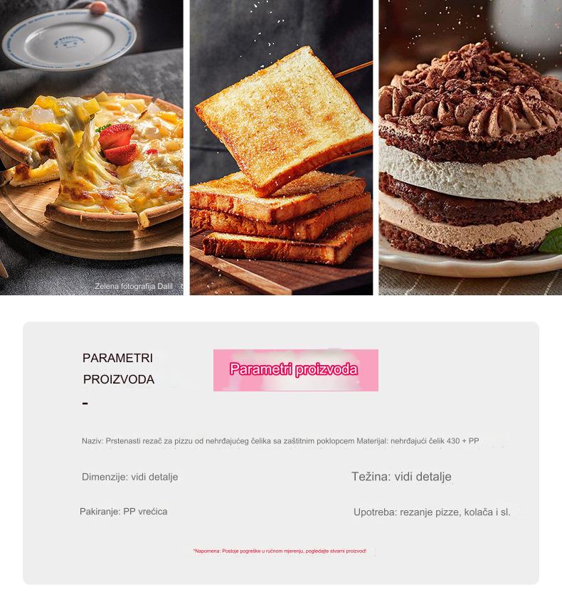 Višenamenski sekač za picu i prstenaste seckalice od nerđajućeg čelika sa ergonomskom ručkom - Izdržljivi nož za precizno sečenje, pite, sira, povrća, pečenje - Trajni kuhinjski alat sa sigurnosnom bravom i dizajnom koji se lako čisti - Idealan za kućnu i profesionalnu upotrebu