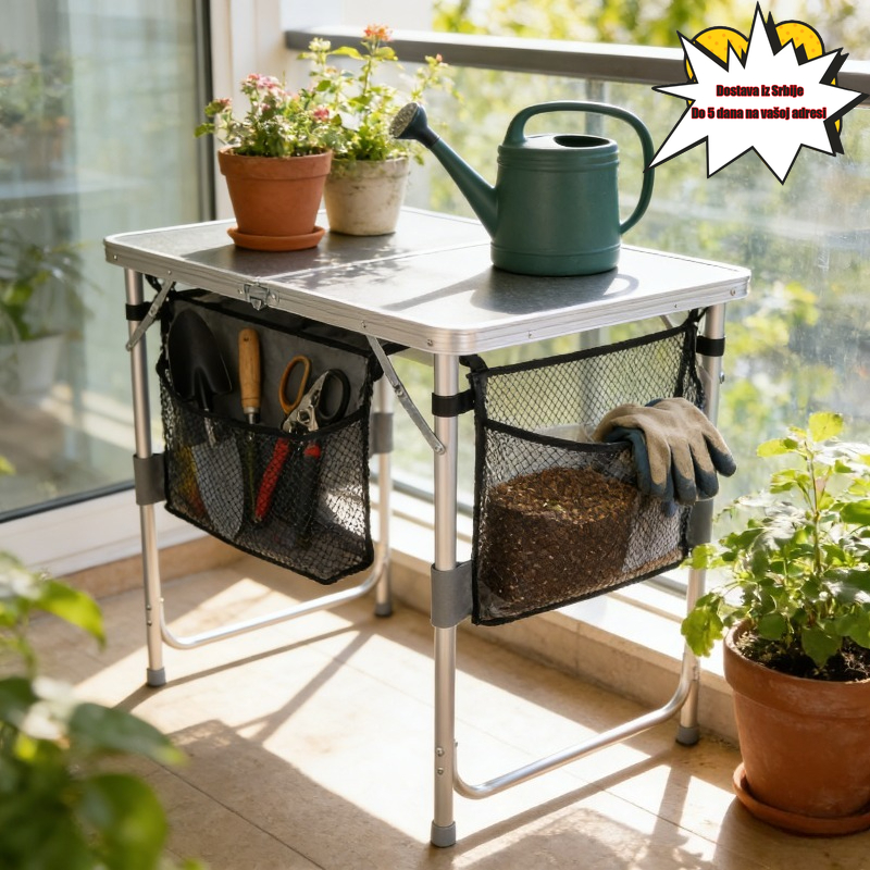 Uskršnji piknik, kampovanje na otvorenom sa torbom za čuvanje, prenosivi, lagani, multifunkcionalni aluminijumski sklopivi sto