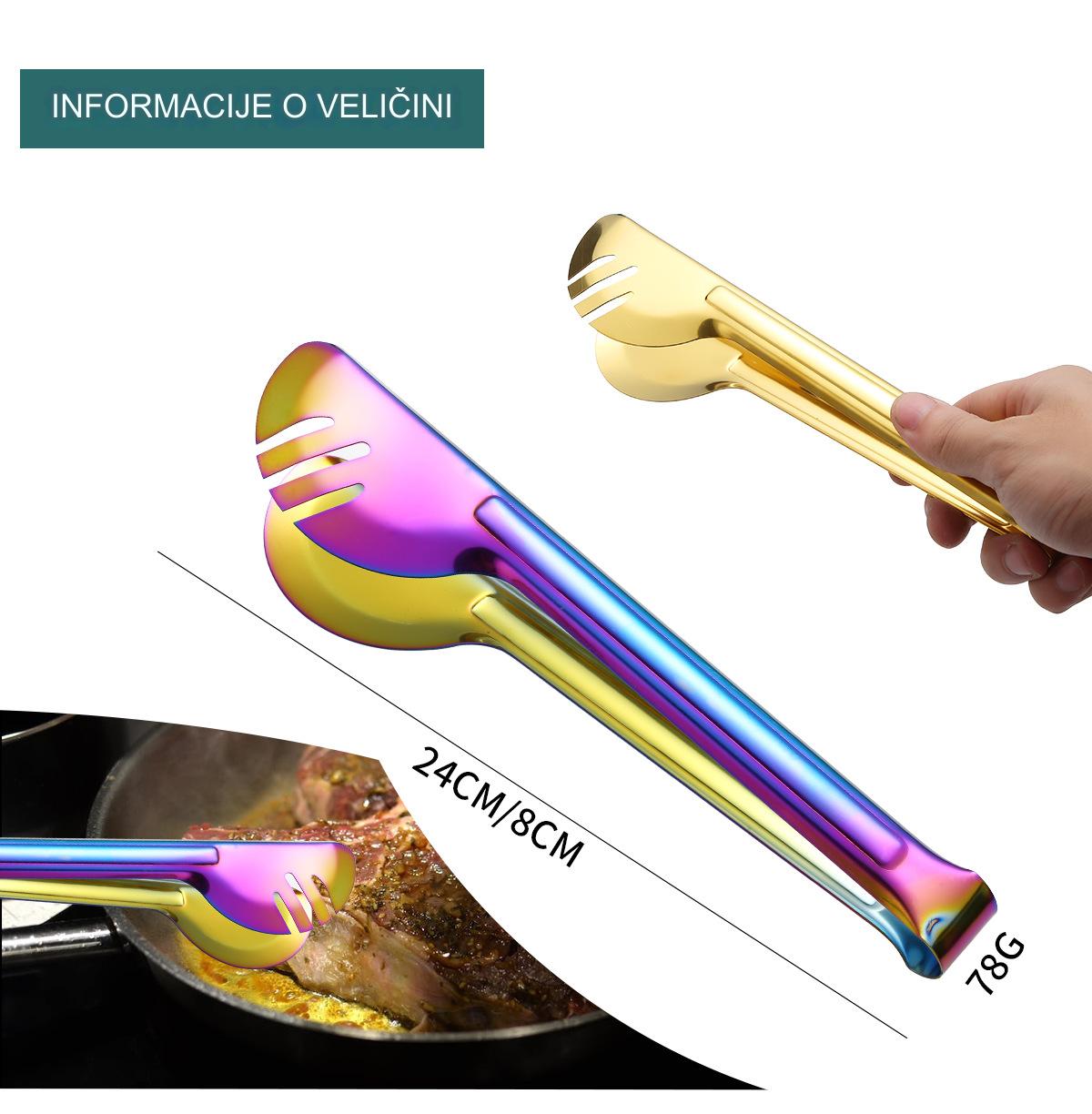 Teška Polukružna Klip za Hranu od Nerđajućeg Čelika 304 - Profesionalni Klip za Poslužavnike za Stek, Peciva, Kolače - Držač za Hotele, Restorane, Katering i Buffet Usluge - Izdržljiv Dodatak za Kuhinju i Trpezariju