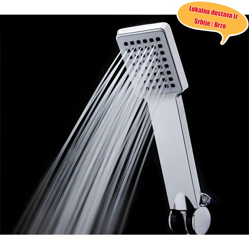 Tuš glava za tuširanje 7350 sa velikim protokom vode i pet funkcija | Montaža na zid, materijal akrilonitril butadien stiren, kvadratnog oblika, za upotrebu samo u tušu