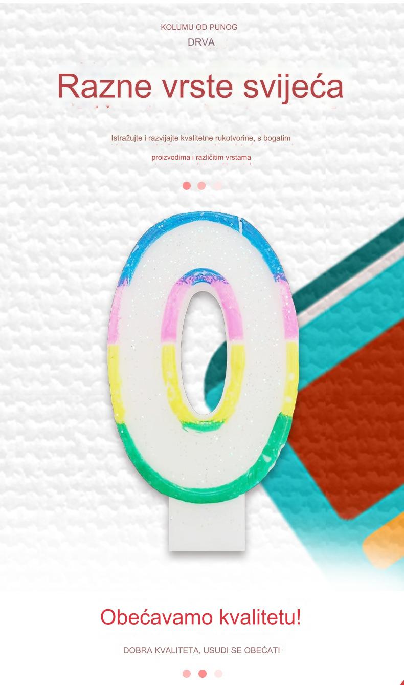 Digitalne rođendanske sveće kompatibilne za brojeve i slova - netoksični vosak za zabave, personalizovane sveće sa imenom/brojem za ukrašavanje rođendanskih torti