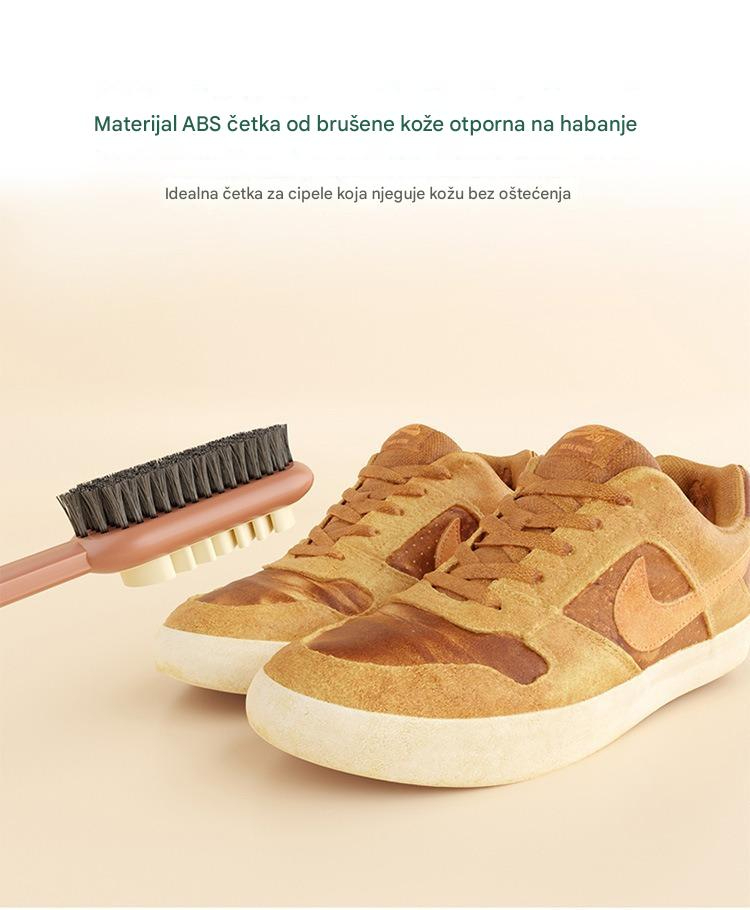 Mekana četka za cipele sa nežnim čekinjama - za osetljivu antilopu, kožne cipele, čizme, odeću i delikatne tkanine - Efikasno uklanjanje mrlja za negu obuće (Kompatibilno sa održavanjem kože i antilope)