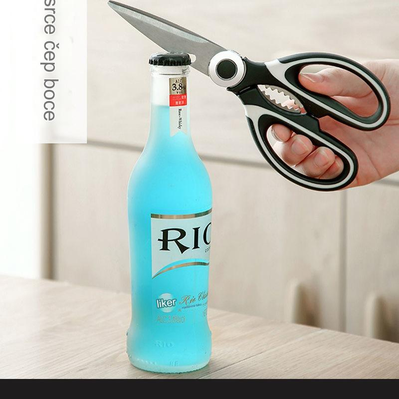 Teške kuhinjske makaze od nehrđajućeg čelika sa oštricom za meso, kosti, živinu, ribu i povrće - neklizajuća drška, za kuvare - izdržljive metalne makaze za razne zadatke