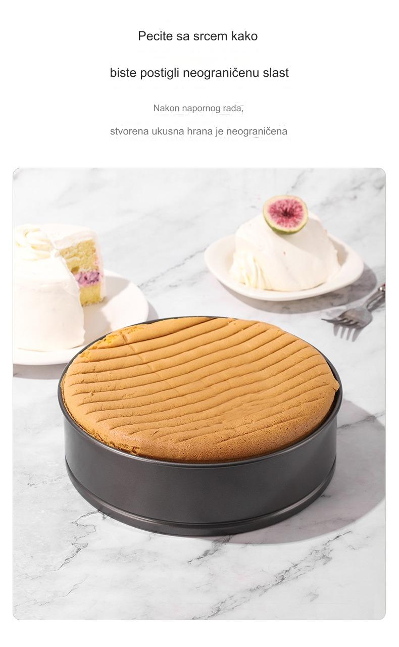 Podebljani kalupi za torte od ugljeničnog čelika sa uklonjivim dnom za šifon i mus torte, Pravljenje Deserta,Precizni kalupi,Elegantna posuda za pečenje,Izdržljivi pribor za pečenje,Tepsija za mus,Kalup za Bundt tortu,Profesionalne kuhinje