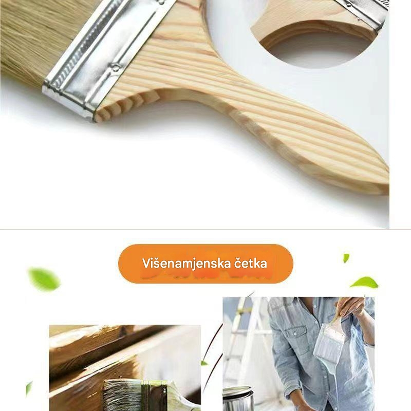 Profesionalni set četkica za bojenje sa drvenom drškom i čekinjama - Izdržljive čekinje za precizne detalje, uljane, lateks boje, tapetiranje - Idealno za umetnike, hobiste, DIY i profesionalne slikare