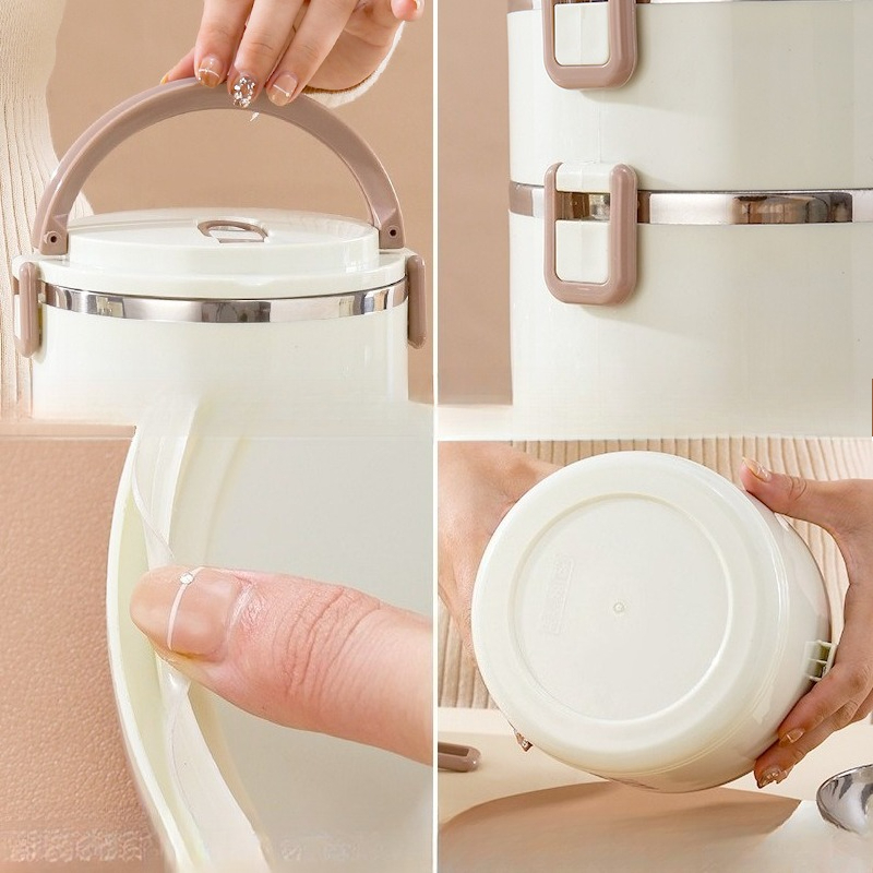 1 kom/Set Nerđajući Čelični Kutija za Ručak sa Torbom za Čuvanje - Termo Bento Kutija, Veliki Kapacitet Dvoslojni Prenosivi Kontejner za Hranu, Neophodno za Zaposlene i Studente