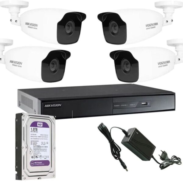 Hikvision 2MP KOMPLET VIDEO NADZORA SA 4 KAMERE SNIMAČEM I HARD DISKOM