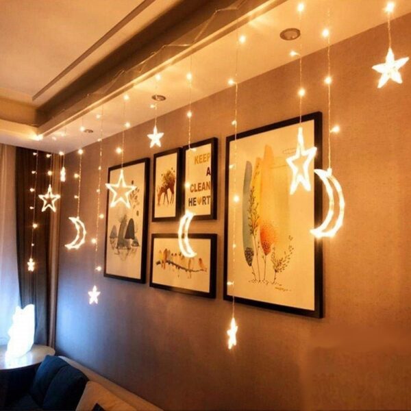 Praznične Led Lampice Mesec I Zvezdice Žute - Image 5
