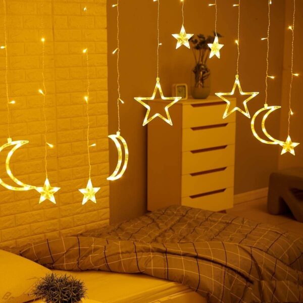 Praznične Led Lampice Mesec I Zvezdice Žute - Image 7