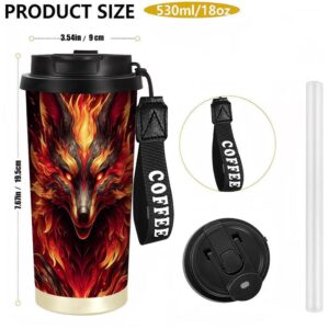18oz Termos od nerđajućeg čelika sa 2D dizajnom Flaming Fox