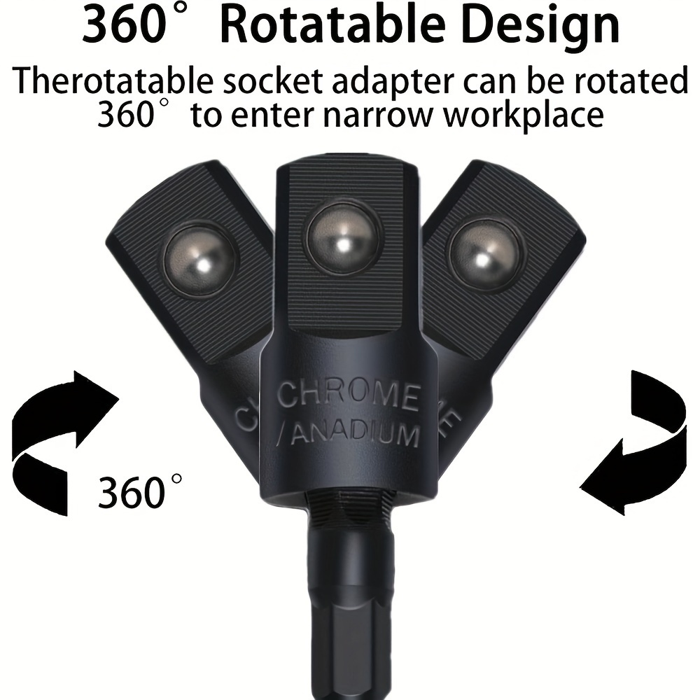 3 komada adaptera za bušilicu sa 360° rotirajućim heksagon šankom - Slika 5