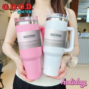 Čelična termo boca sa ručkom poklopcem i slamkom