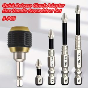 Komplet od 5 delova sa brzootpuštajućim steznim nastavkom i šrafcigerom