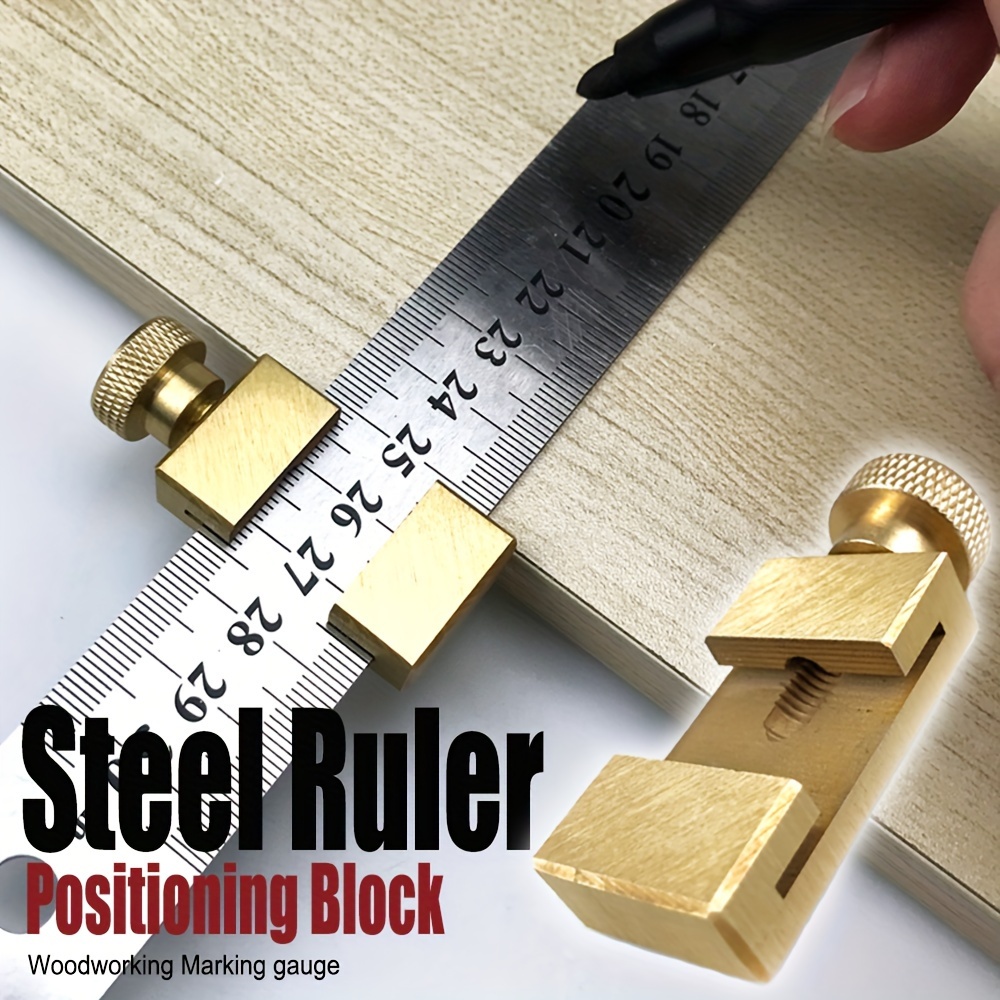 2 zlatna precizna čelična bloka za lenjir sa teksturiranim zavrtacem - Slika 4