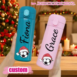 Prilagođena Termo Boca sa Štampanim Motivom Fudbala i Božićne Kape 420ml