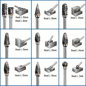 30 komada dvostruko sečeni karbidni rotacioni set turpija sa 1/8-inčnom drškom