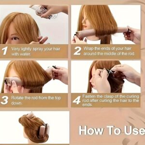 Bezgrejna pegla za kosu i tuš kapa sa uvijačem za spavanje