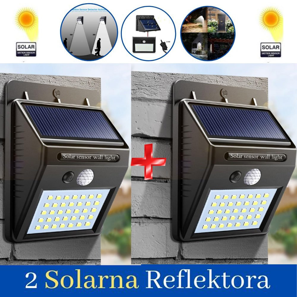 Solarni LED reflektori 2 komada - Slika 8