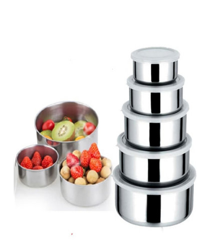 5 posuda za hranu od nerđajućeg čelika sa poklopcem - Slika 5