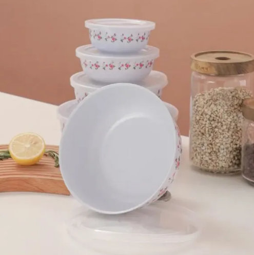 Emajlirane činije sa poklopcima – Set 5komada - Slika 3