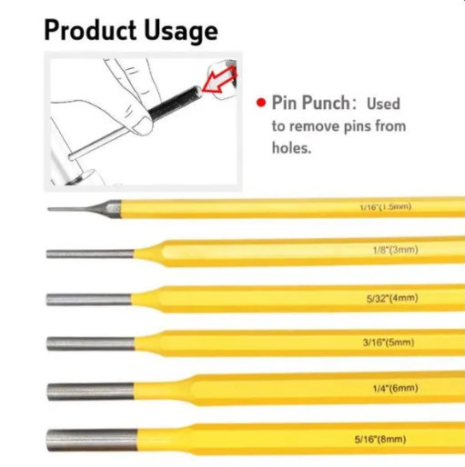 Set probijaca i izbijaca 6 komada - Slika 3