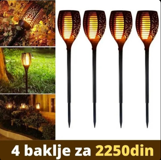 Solarne baštenske baklje male - Slika 5