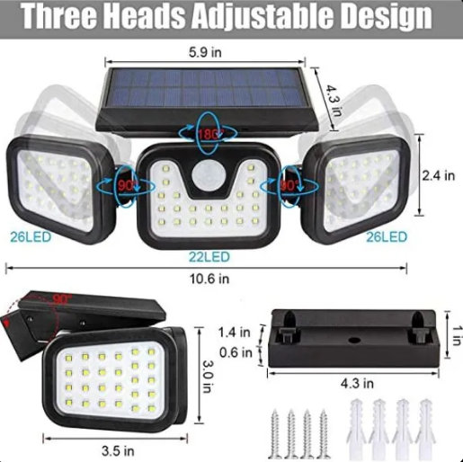 Solarni LED reflektor 15W DMD sa senzorom - Slika 3